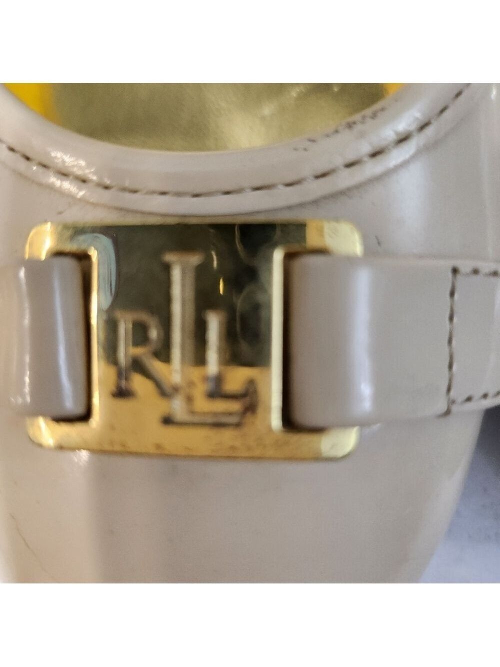 Ralph Lauren  Cream Patent Leather Shoes - Picture 3 of 10